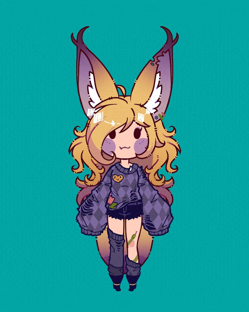 acuteferal's Live2D chibi model, art and rig by CrossureX.