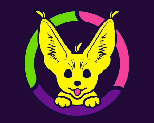 Rectangular framed image of acuteferal's logo, design by Magical High Priestess Theodora Ushiromiya.